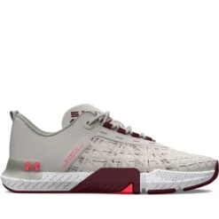Under Armour UA TriBase™ Reign 5 Trainingsschoenen Heren - White Clay/Deep Red -Fitness-Mode Winkel under armour mens ua tribase reign 5 training shoes white clay 3 1527282