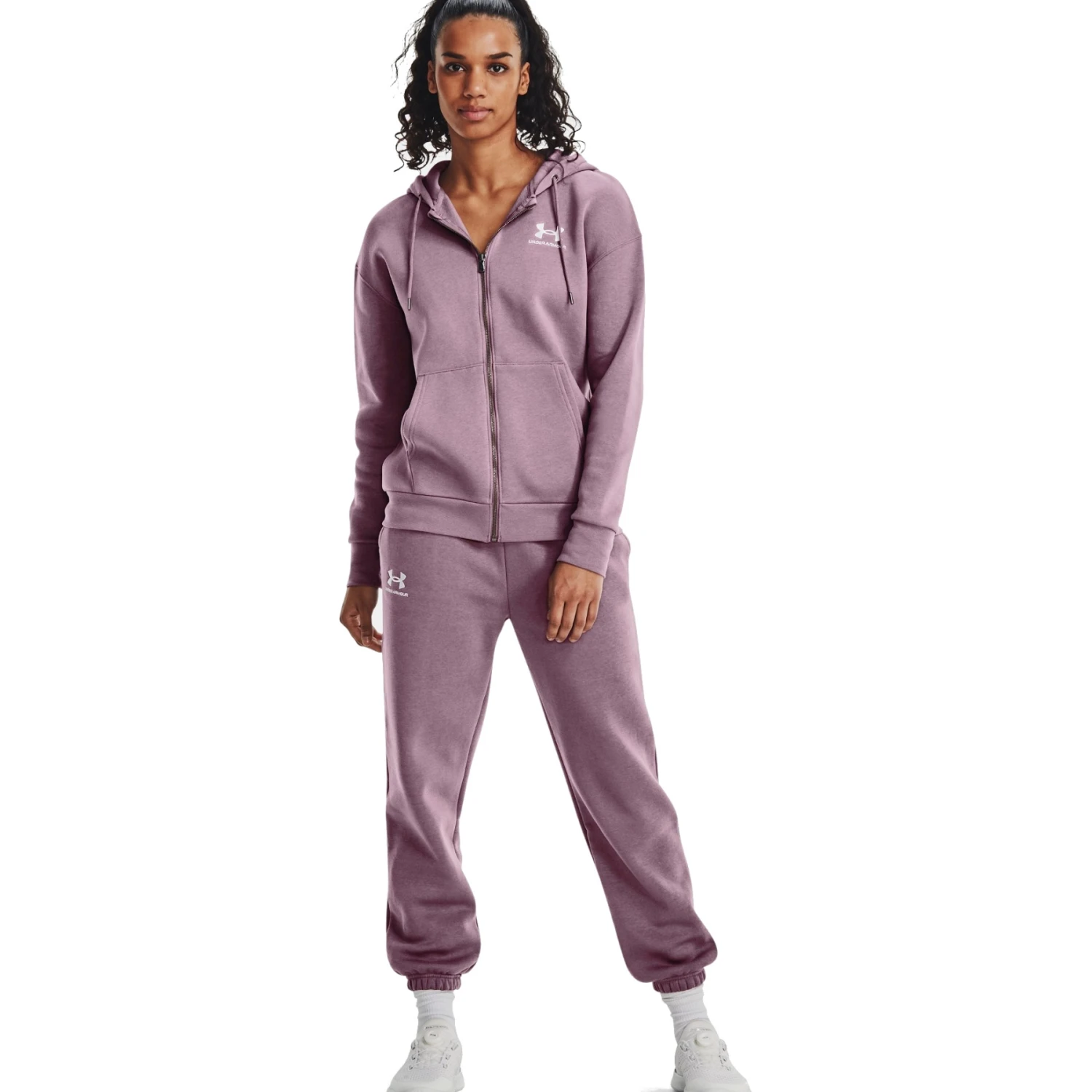 Under Armour UA Essential Fleece Joggingbroek Dames - Misty Purple/Wit 7 Under Armour UA Essential Fleece Joggingbroek Dames - Misty Purple/Wit - Afbeelding 5
