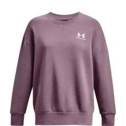Under Armour UA Essential Fleece Oversized Crew Shirt Dames - Misty Purple/Wit -Fitness-Mode Winkel under armour womens ua essential fleece oversized crew sweatshirt misty purple white 3 1527680