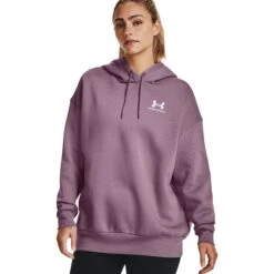 Under Armour UA Essential Fleece Oversized Hoodie Dames - Misty Purple/Wit