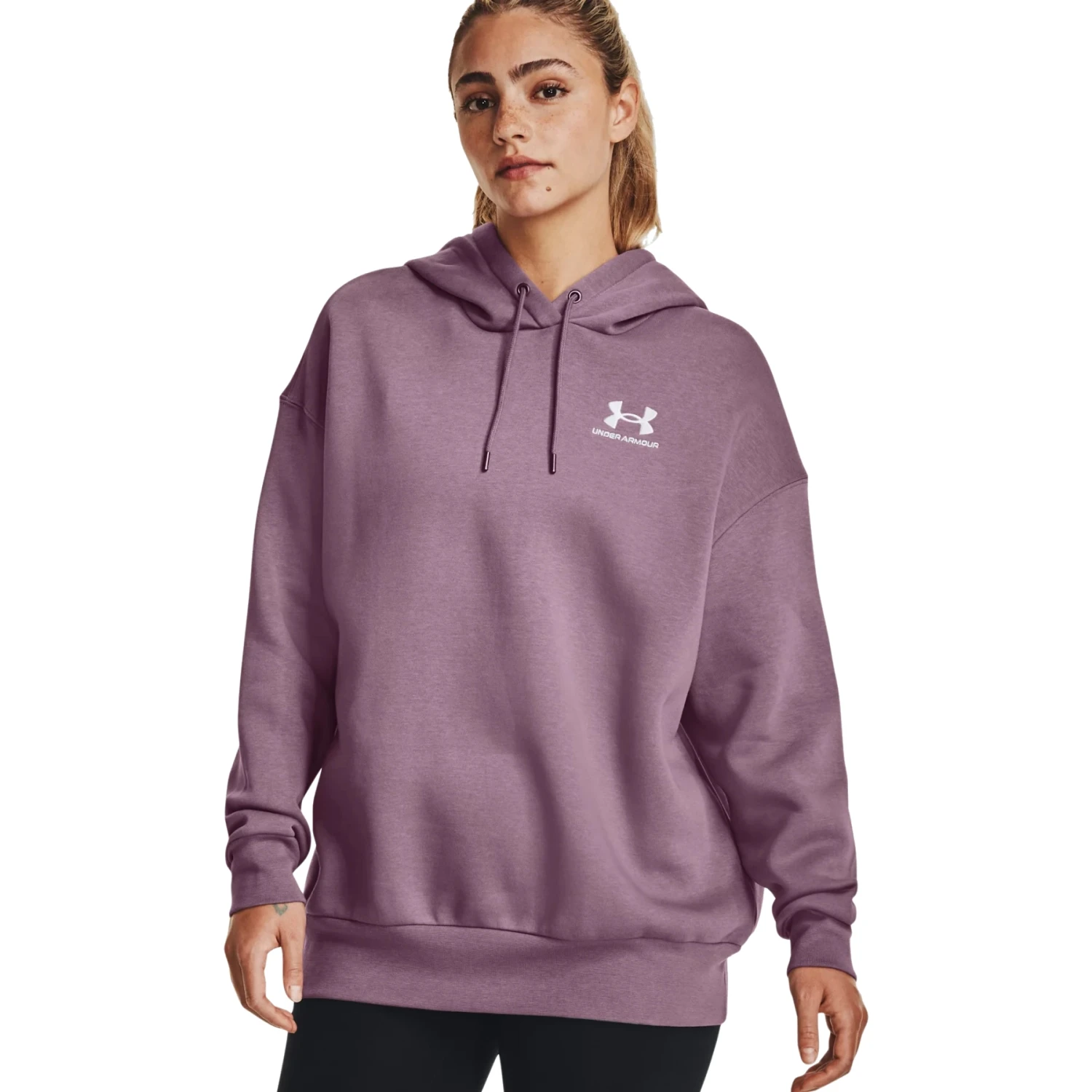 Under Armour UA Essential Fleece Oversized Hoodie Dames - Misty Purple/Wit 3 Under Armour UA Essential Fleece Oversized Hoodie Dames - Misty Purple/Wit