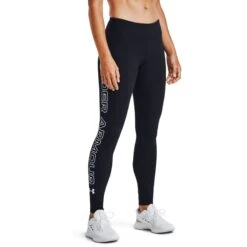 Under Armour UA Favorite Wordmark Legging Dames - Zwart/Wit/Wit