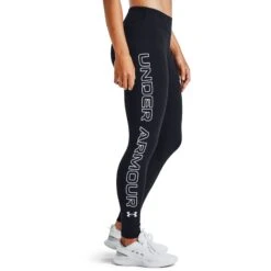 Under Armour UA Favorite Wordmark Legging Dames - Zwart/Wit/Wit -Fitness-Mode Winkel under armour womens ua favorite wordmark leggings black white white 7 1020868