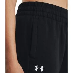 Under Armour UA Rival Fleece Joggingbroek Dames - Zwart/Wit -Fitness-Mode Winkel under armour womens ua rival fleece joggers black white 6 1529331