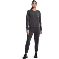Under Armour UA Rival Terry Joggingbroek Dames - Jet Gray/Black -Fitness-Mode Winkel under armour womens ua rival terry joggers jet gray black 3 1336351